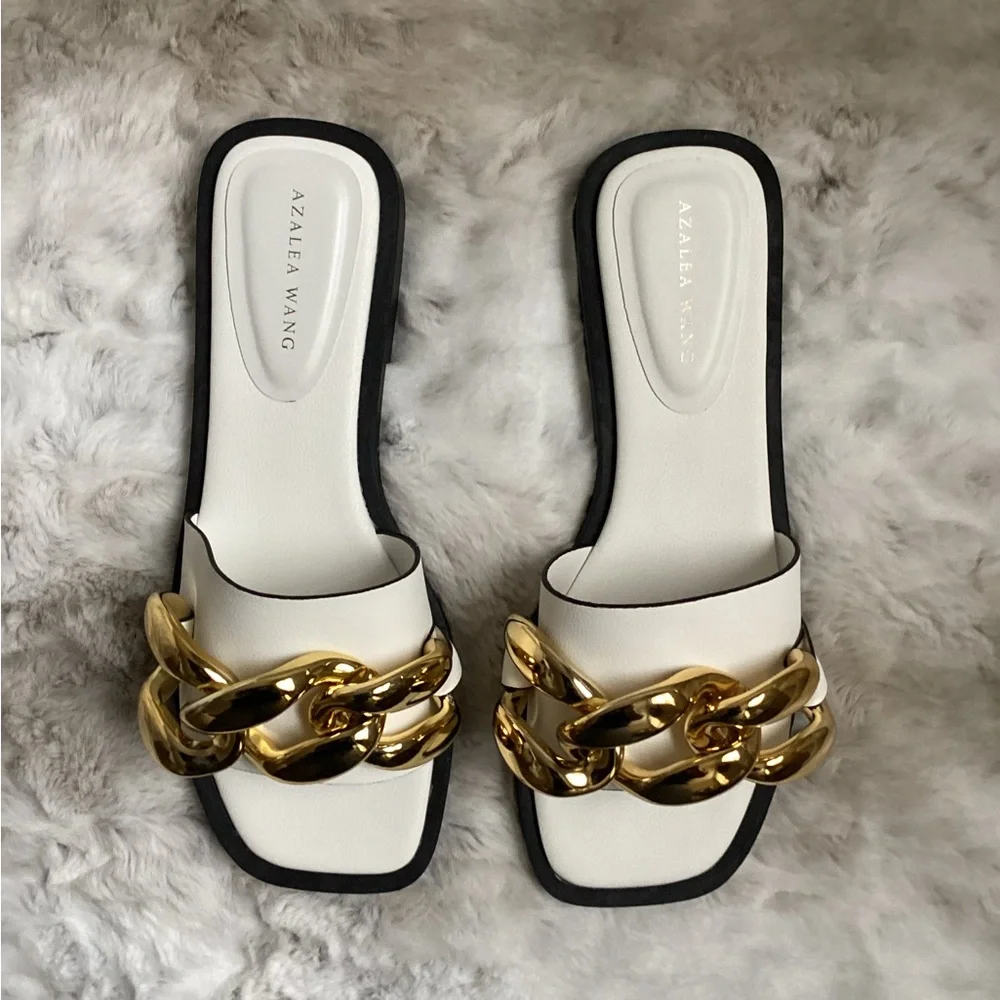 Azalea Wang Parker-White Sandal, 8, NIB - Picture 5 of 8